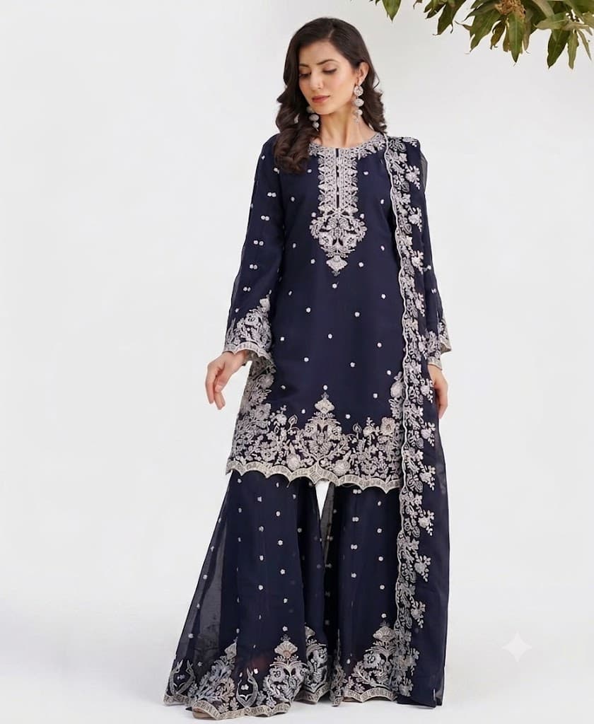 3-Piece Georgette Sharara Suit