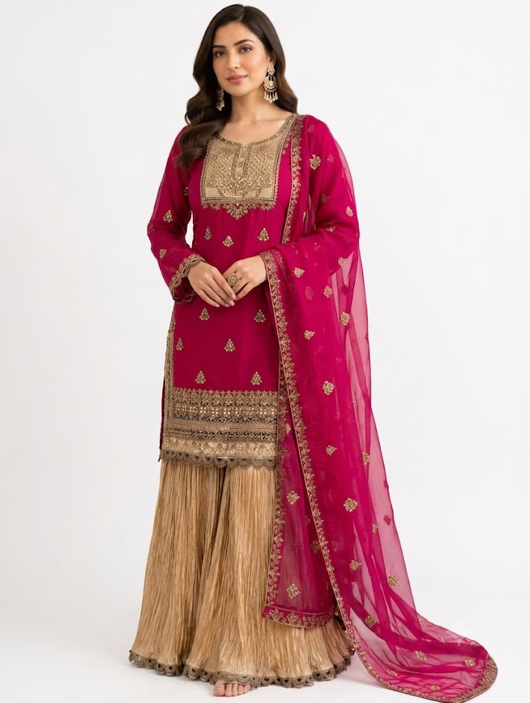 3-Piece Georgette Sharara Suit